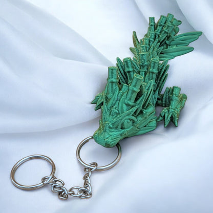 Articulated Bamboo Dragon Keychain