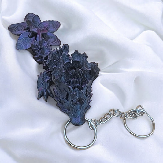 Articulated Cherry Blossom Dragon Keychain