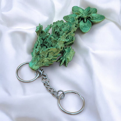 Articulated Cherry Blossom Dragon Keychain