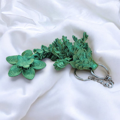 Articulated Cherry Blossom Dragon Keychain