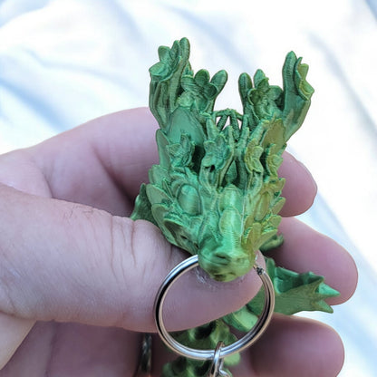 Articulated Cherry Blossom Dragon Keychain