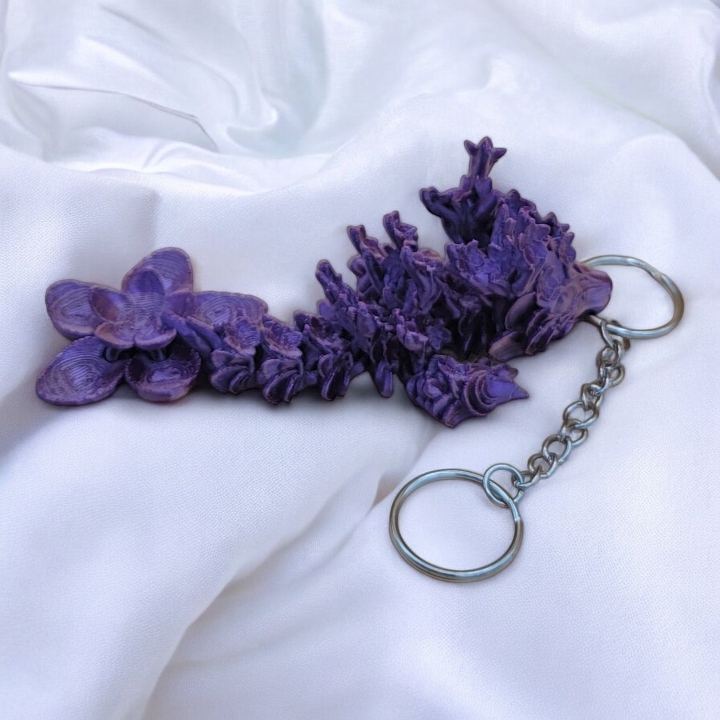 Articulated Cherry Blossom Dragon Keychain