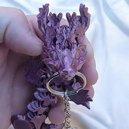 Articulated Cherry Blossom Dragon Keychain