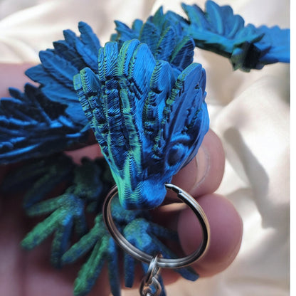 Articulated Flying Serpent Dragon Keychain