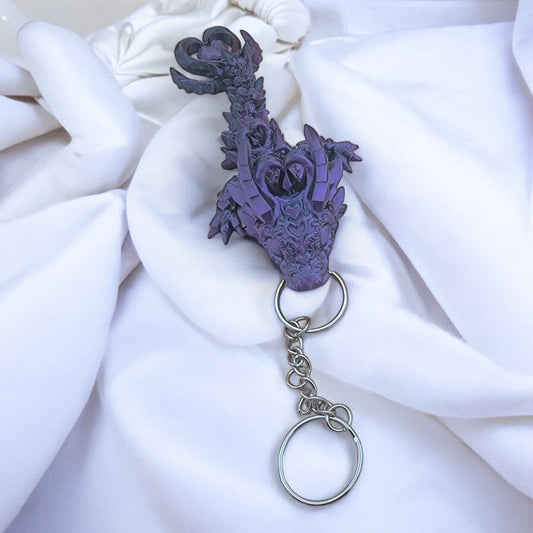 Articulated Heart Dragon Keychain