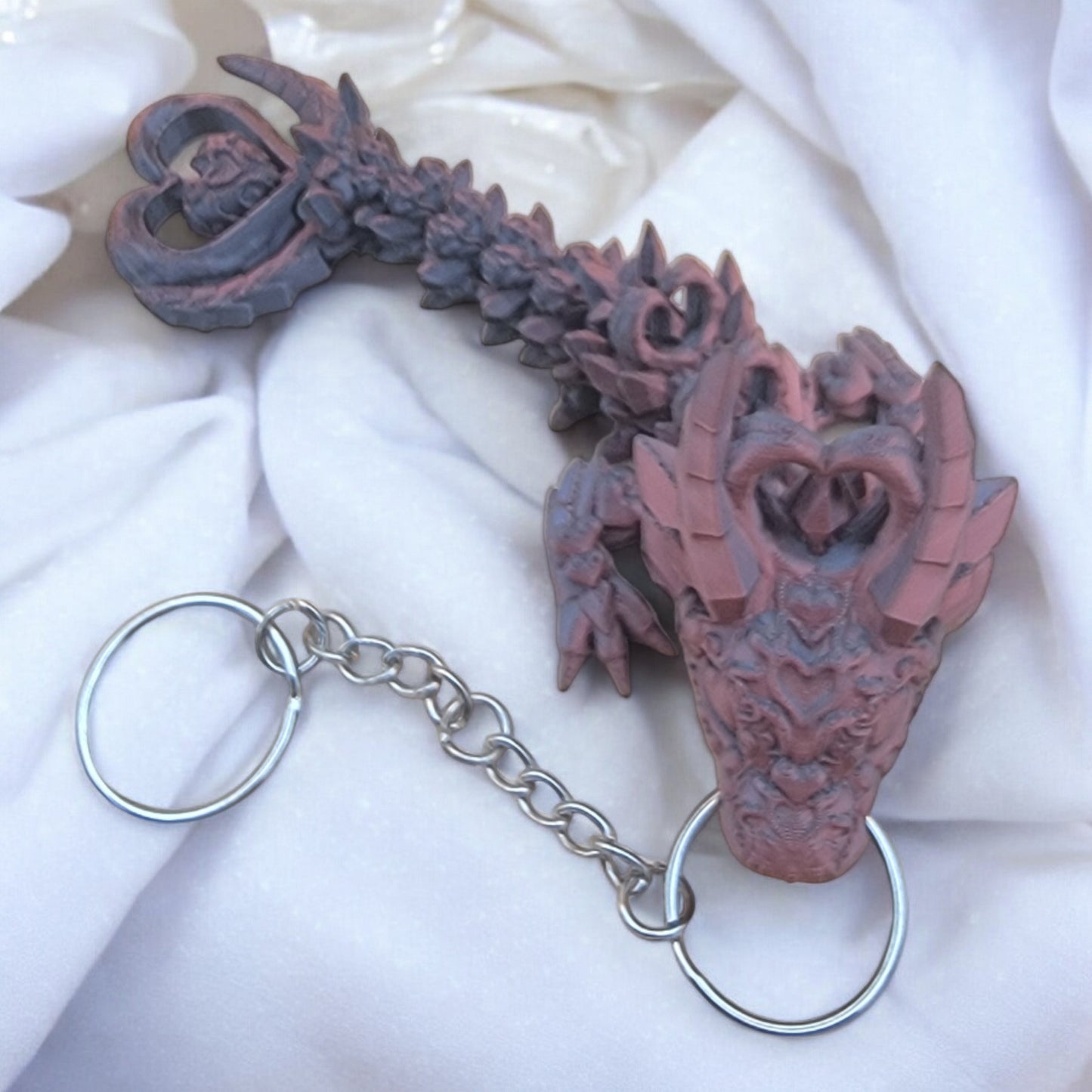 Articulated Heart Dragon Keychain