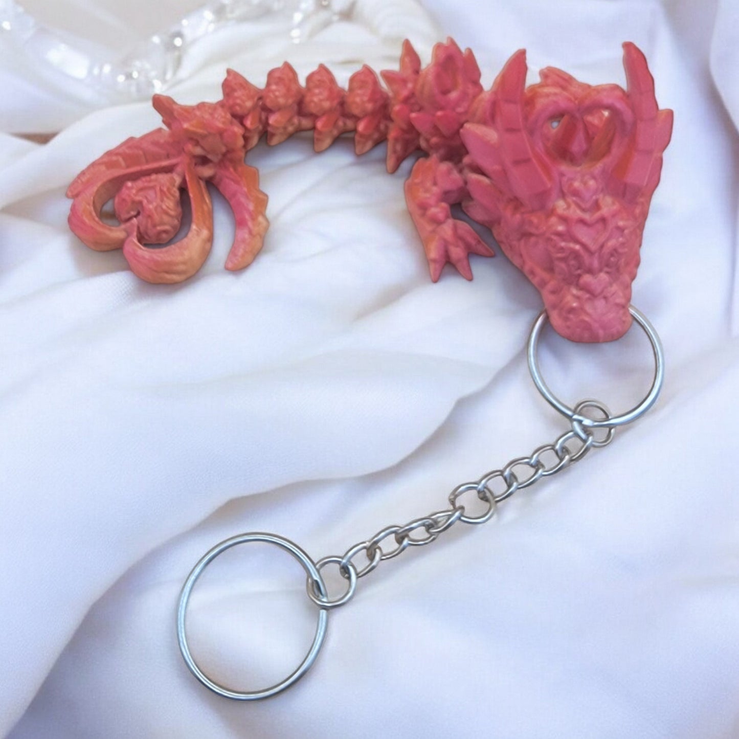 Articulated Heart Dragon Keychain