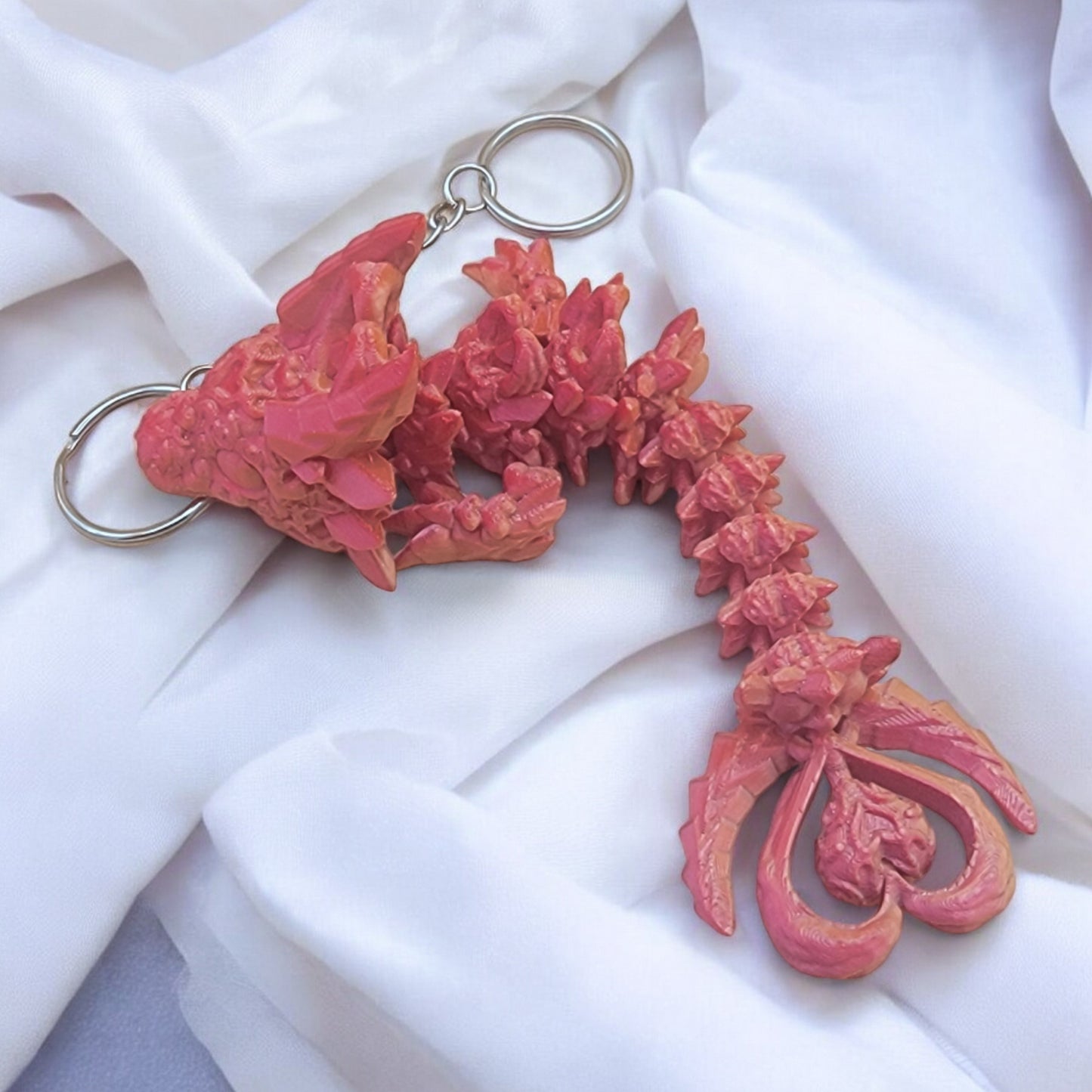 Articulated Heart Dragon Keychain