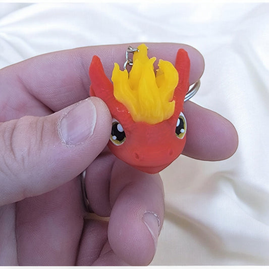 Fire Baby Dragonhead Keychain